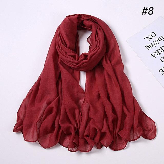 dark red scarf white background