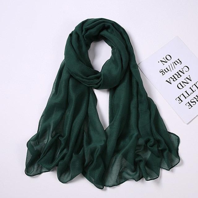 olive green scarf white background