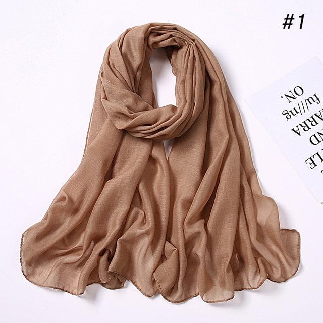 camel scarf white background